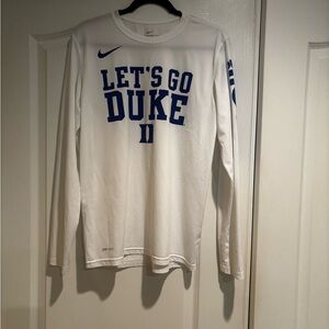 Nike White Long Sleeve Dry Fit ‘Let's Go Duke' Shirt